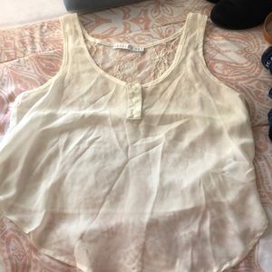 Cute Sheer Cream Tank Top